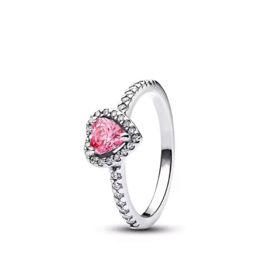 Pink Frosted Halo Ring