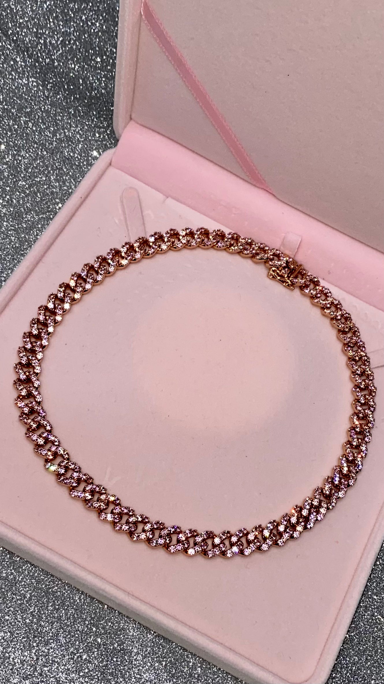 Pink Ice Cuban Necklace